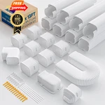 Nouscan 3" Mini Split Line Set Cover With Flexible Duct, 13FT, White. Fixed Price $64.98.