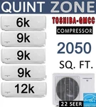 45000 Btu Zone Ductless Mini Split Air Conditioner Heat Pump: 6K + 9K X3 12K. Fixed Price $3856.59.