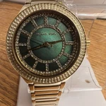 Women's Michael Kors Gold Tone Watch Green Dial Mc 3409 5ATM Preowned Works. Fixed Price $99.99.