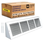Handua Steel Triangular Baseboard Return Air Grille 24X6 White Register Vent. Fixed Price $92.97.