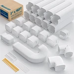 Nouscan 3" Mini Split Line Set Cover With Flexible Duct, 16FT, White. Fixed Price $67.99.