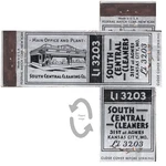Vtg Matchbook Cover South Central Cleaning Kansas City Mo '30S 31ST & Agnes. Fixed Price $24.99.