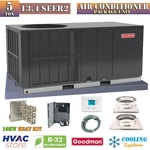 Goodman 5 Ton 13.4 SEER2 Central Air Conditioner Package Unit R32 + Install Kit. Fixed Price $5211.00.