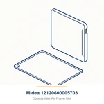 Midea 12120600005703 Outside Inlet Air Frame Unit. Fixed Price $38.09.