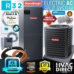 Goodman 1.5 Ton R32 Ac Central Air Conditioning Split System & 5KW Kit, 15 SEER2. Fixed Price $3680.00.
