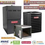 Goodman 3.5 Ton 15.2 SEER2 Gas Furnace System 80% Afue 80K Btu Horizontal R32. Fixed Price $4972.00.