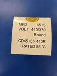 Supco CD45+5X440R Round Dual Run Capacitor (45+5 Mfd 440VAC). Fixed Price $9.00.