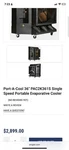Portacool PACHZ270DAZ Jetstream Evaporative Cooler, 48" Blade, 454G46, New!!. Fixed Price $3000.00.