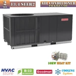 Goodman Ton 13.4 SEER2 Air Conditioner Package Unit Horizontal + 10KW Heat Kit. Fixed Price $3610.00.