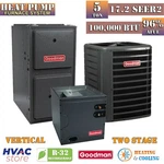 Goodman 5 Ton 17.2 SEER2 Heat Pump Furnace System 96% 100,000 Btu Two-stage R32. Fixed Price $10755.00.