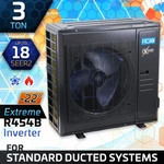 Aciq 3 Ton 18 SEER2 Central Air Inverter Extreme Heat Pump & Condenser, R454B. Fixed Price $2793.00.