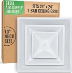 Handua 2X2FT Steel Air Supply Diffuser Drop Ceiling 10IN Neck. Fixed Price $174.39.