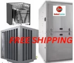 2.5 Ton R-454B SEER2 Rheem Select Gas System Heat Pump / Coil & 80% Furnace. Fixed Price $3633.00.