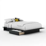 South Shore Maddox Queen 2 Drawer Storage Platform Bed In Pure Black. Fixed Price $349.99.