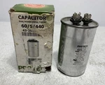Protech 43-25133-30 Capacitor 60/5 Uf 440VAC Round. Fixed Price $17.88.