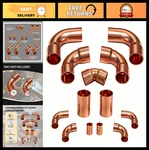 Hvac Copper Fittings Kit - 3/8 & 7/8" Line Set Couplings, Elbows Tubing. Fixed Price $50.39.
