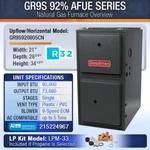 Goodman Ng/lp Gas Furnace 80000 Btu 92% Afue Upflow Horizontal 1 Stage GR9S92. Fixed Price $2054.00.