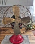 Antique General Electric 12" Brass Blade Desk Fan. Fixed Price $225.00.
